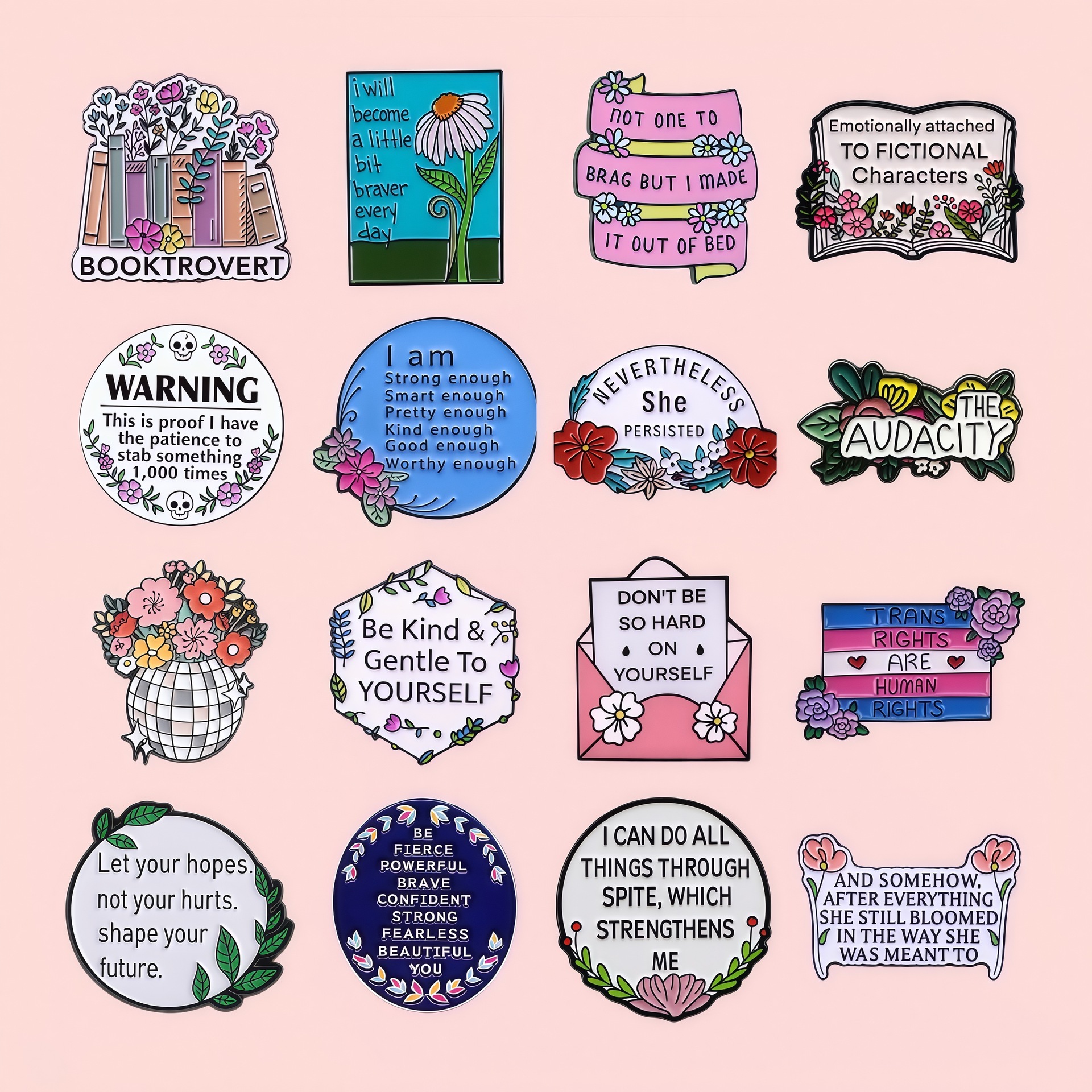 Women Accessories Quotes - Cartoon Inspirational & Funny Quote Enamel
