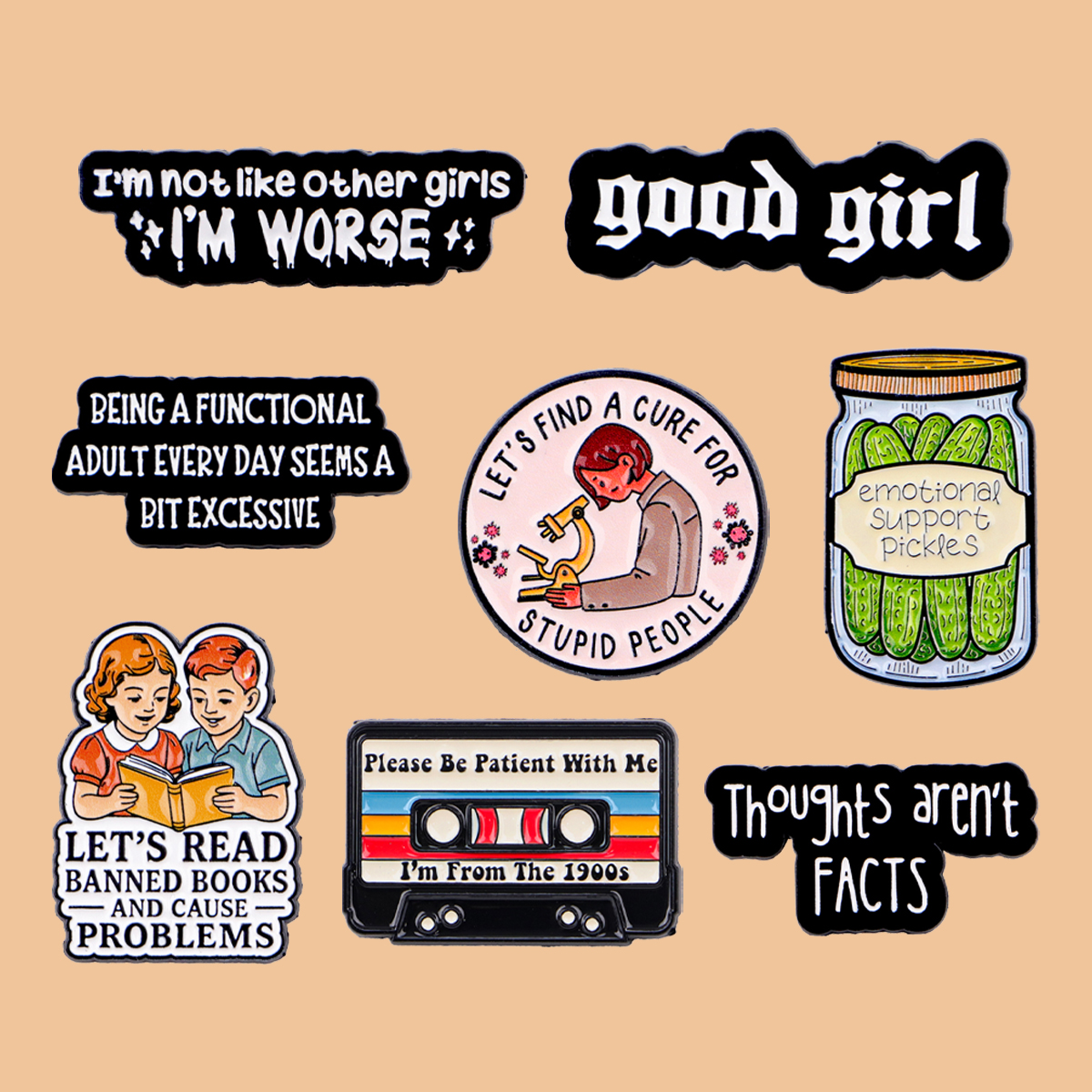 Women Accessories Quotes - “Good Girl” Quotes Enamel Pin Lapel