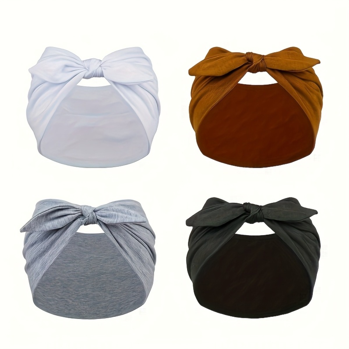 Women'S Running Accessories - 4Pcs Rabbit Ear Wide Elastic Headbands