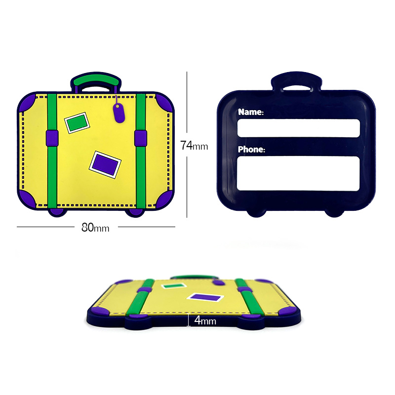 Women'S Essential Accessories - Creative PVC Luggage Tag Multi Color
