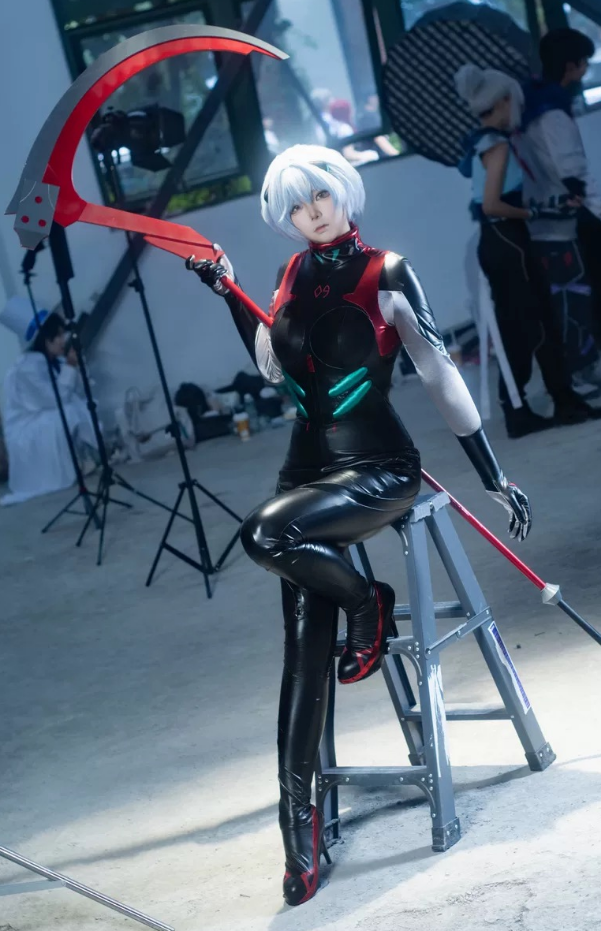 Women'S Anime Accessories - Ayanami Rei sexy black leather jumpsuit