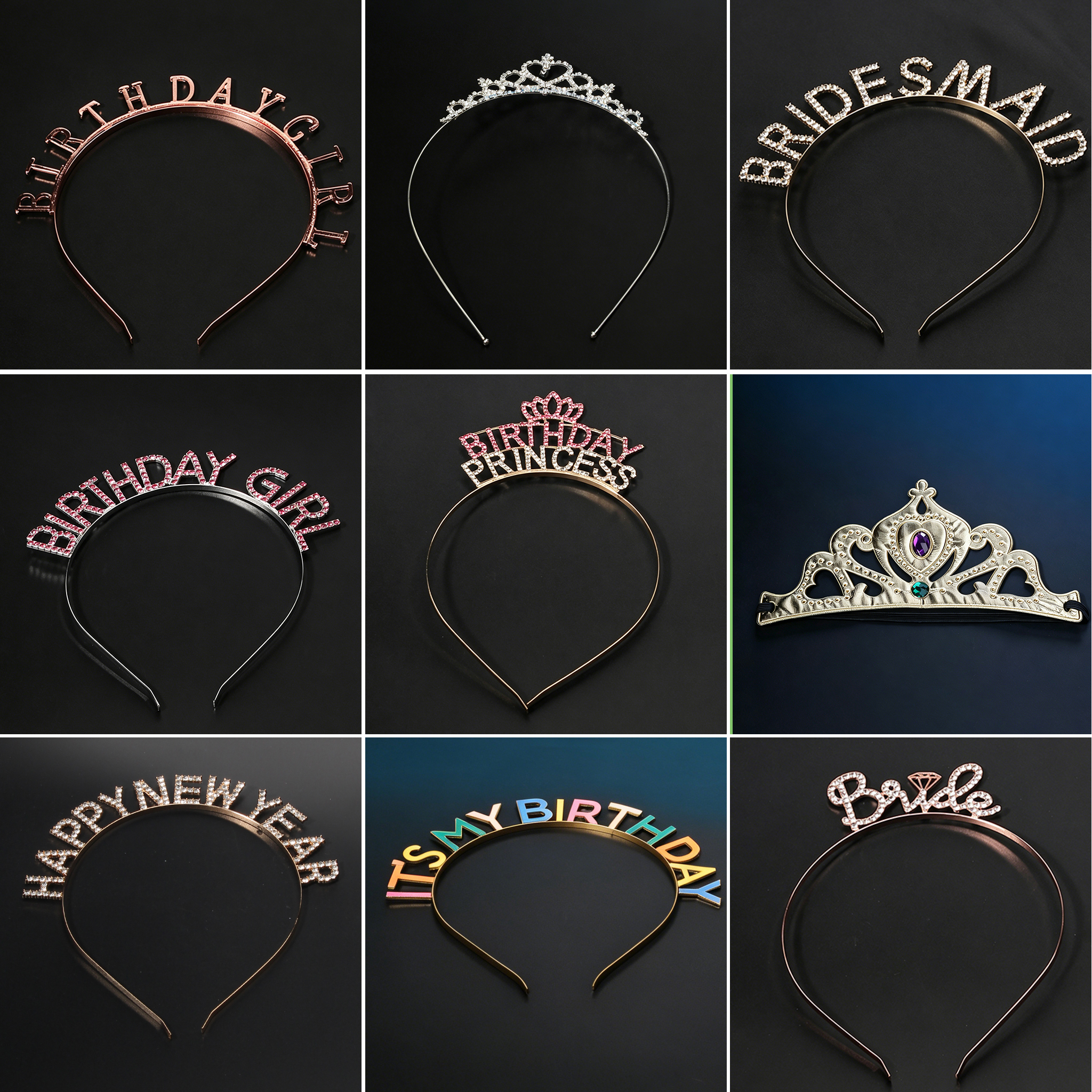 Women Accessories In English - Shiny Rhinestone English Letters Happy Birthday