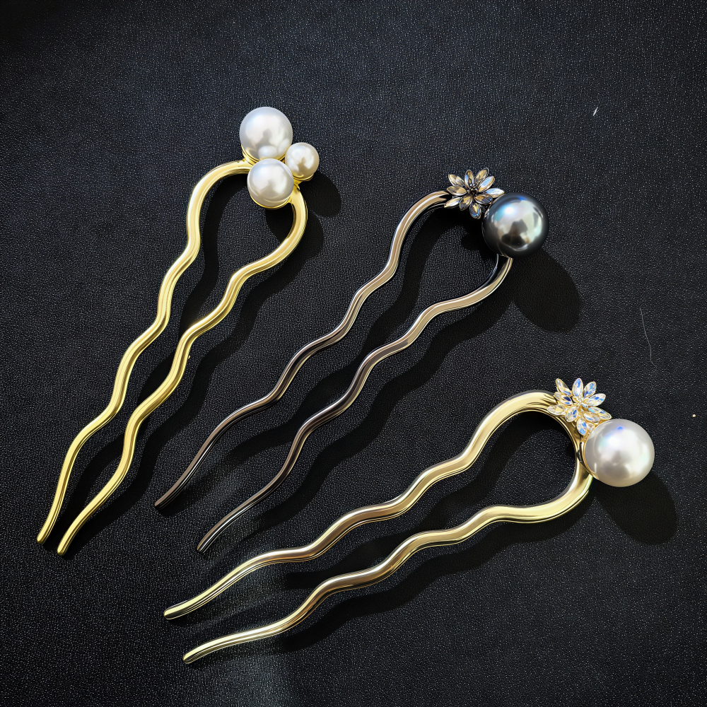 Hair Fork Stick - Luxury Metal Hairpins Girls Pearl Elegant