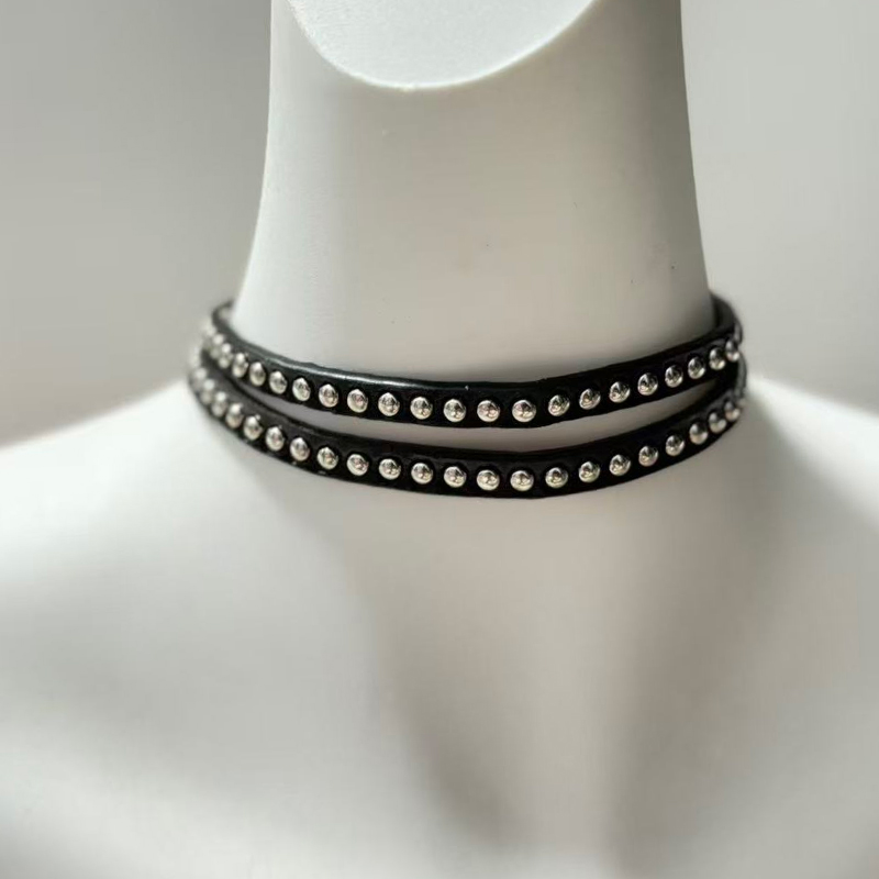 Punk Jewelry Rivet Choker Leat - Women'S Accessories In The 90S reseña y precio