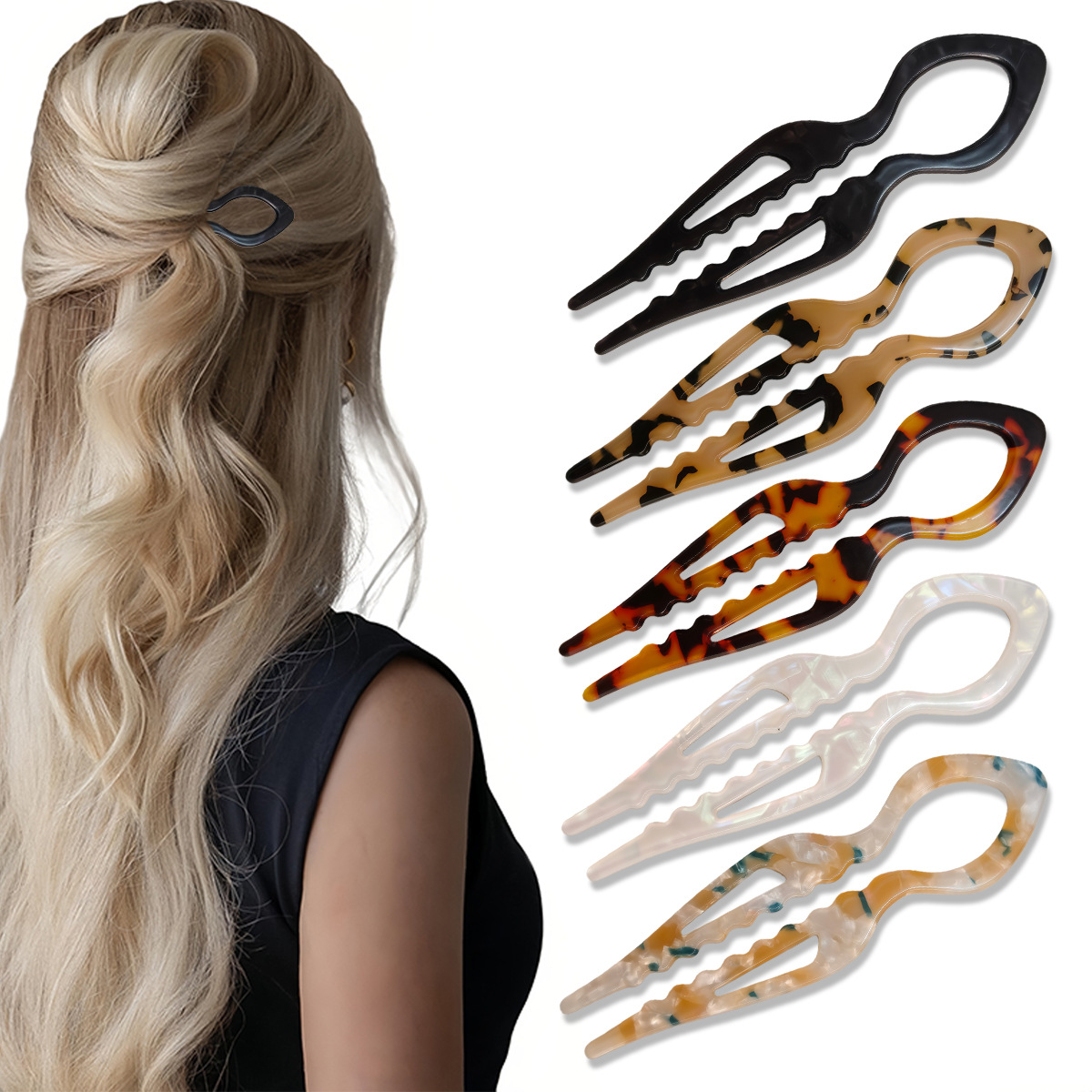 U-Shaped Hair Sticks Tortoises - Hair Fork Stick reseña y precio