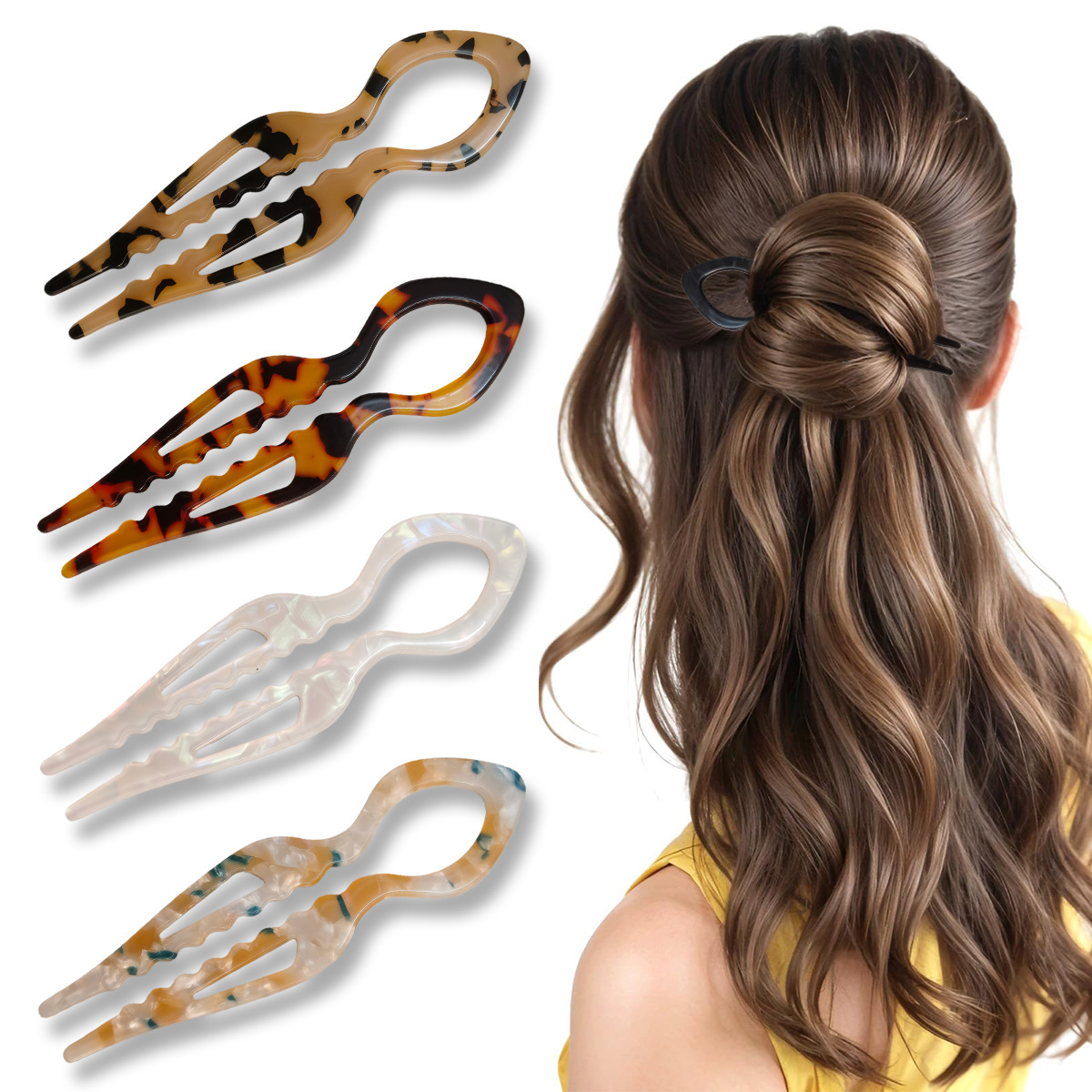 U-Shaped Hair Sticks Tortoises - Hair Fork Stick reseña y precio
