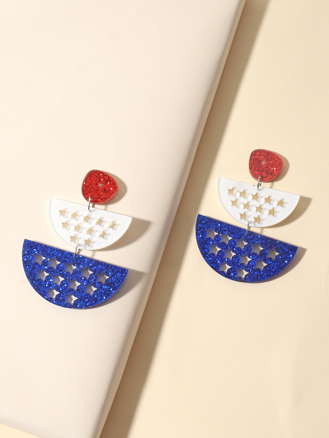 1pair Glittering Acrylic USA F - Women Accessories Usa reseña y precio
