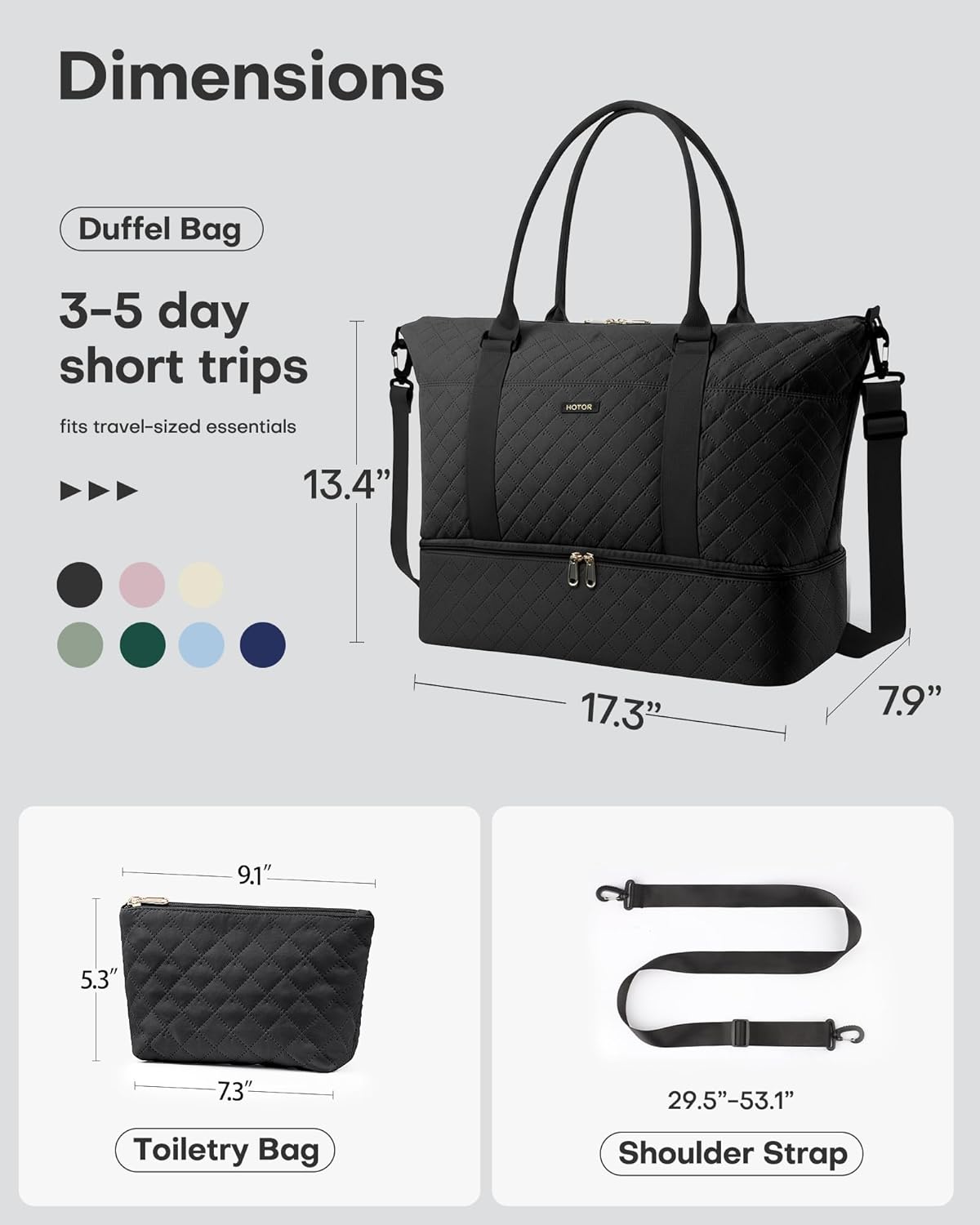 HOTOR Travel Duffel Bag - Week - Women'S Essential Accessories reseña y precio