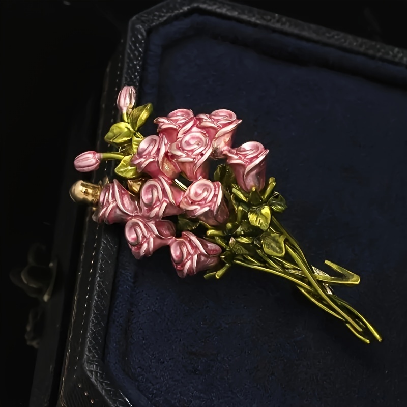 Elegant Pink Rose Bouquet Broo - Women Accessories Bouquet reseña y precio