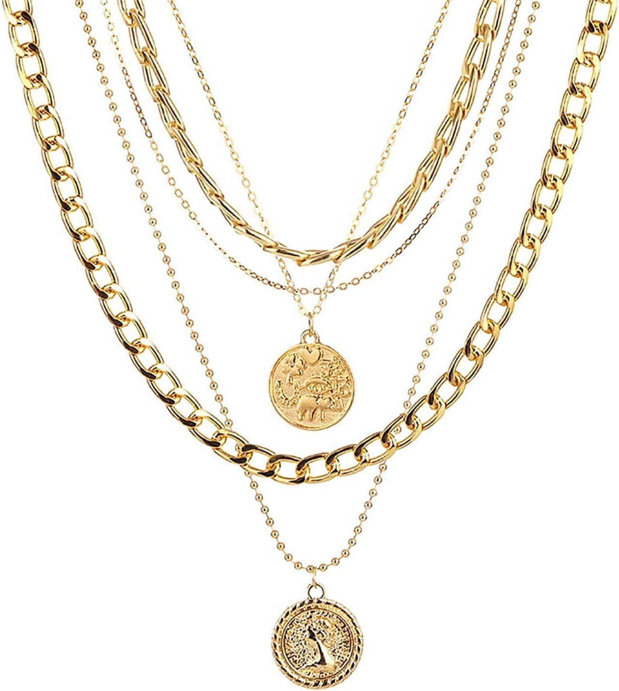 Layered Gold Pirate Necklace f - Women'S Accessories In The 90S reseña y precio