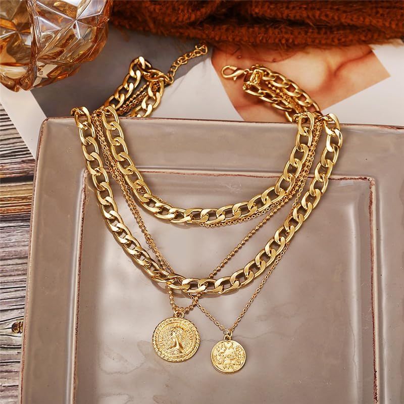 Layered Gold Pirate Necklace f - Women'S Accessories In The 90S reseña y precio