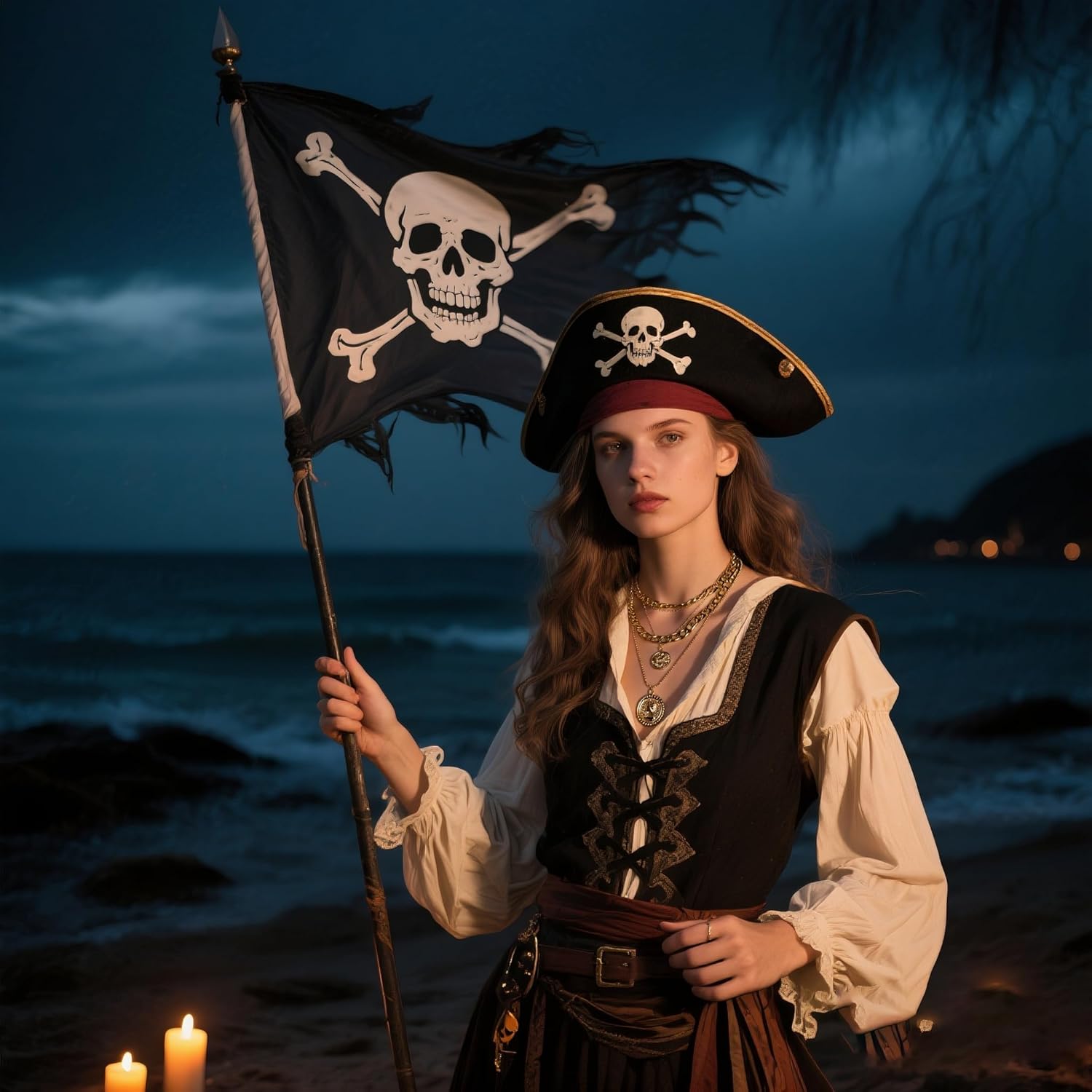 Layered Gold Pirate Necklace f - Women'S Accessories In The 90S reseña y precio