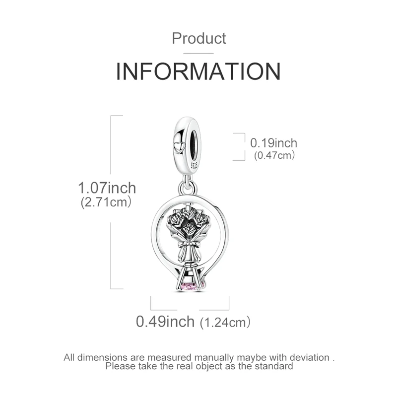 925 Silver Charm Bead Rotatabl - Women Accessories Bouquet reseña y precio