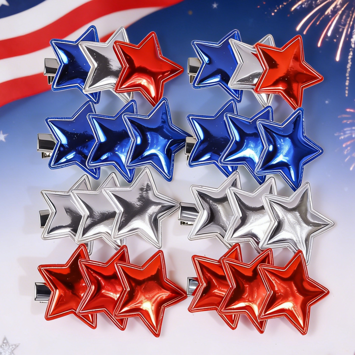 8pcs Cute PU Heart Hair Clips  - Women Accessories Usa reseña y precio