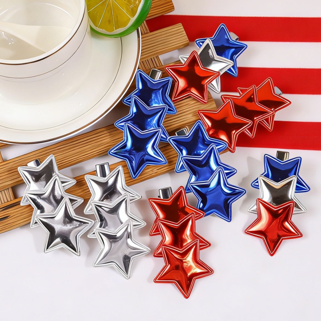 8pcs Cute PU Heart Hair Clips  - Women Accessories Usa reseña y precio