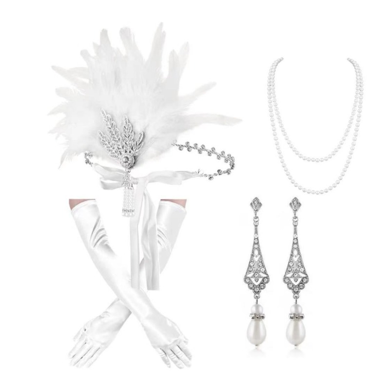 1920s Gatsby Party White Feath - Women'S Essential Accessories reseña y precio