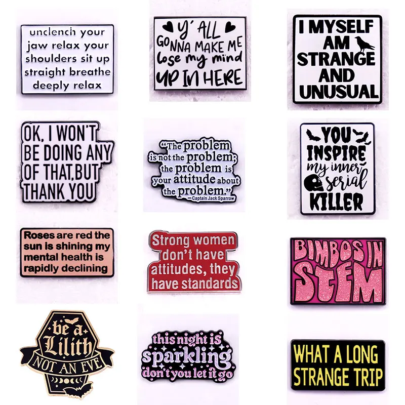 Humour English Quotation Metal - Women Accessories In English reseña y precio