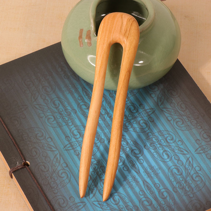 Peach Wood U-shaped Hairpin An - Hair Fork Stick reseña y precio