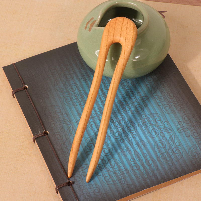 Peach Wood U-shaped Hairpin An - Hair Fork Stick reseña y precio