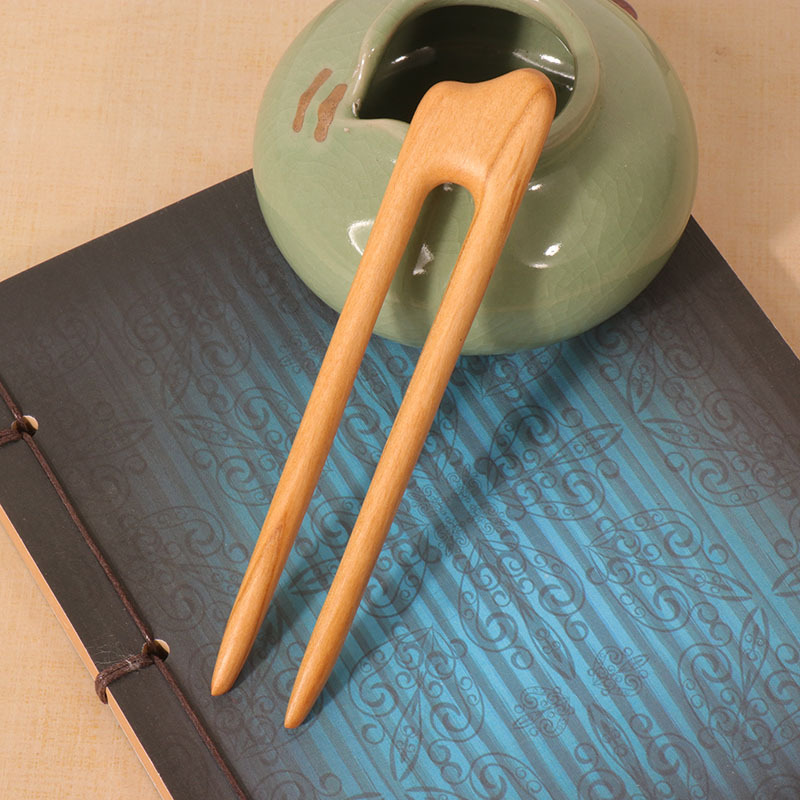 Peach Wood U-shaped Hairpin An - Hair Fork Stick reseña y precio
