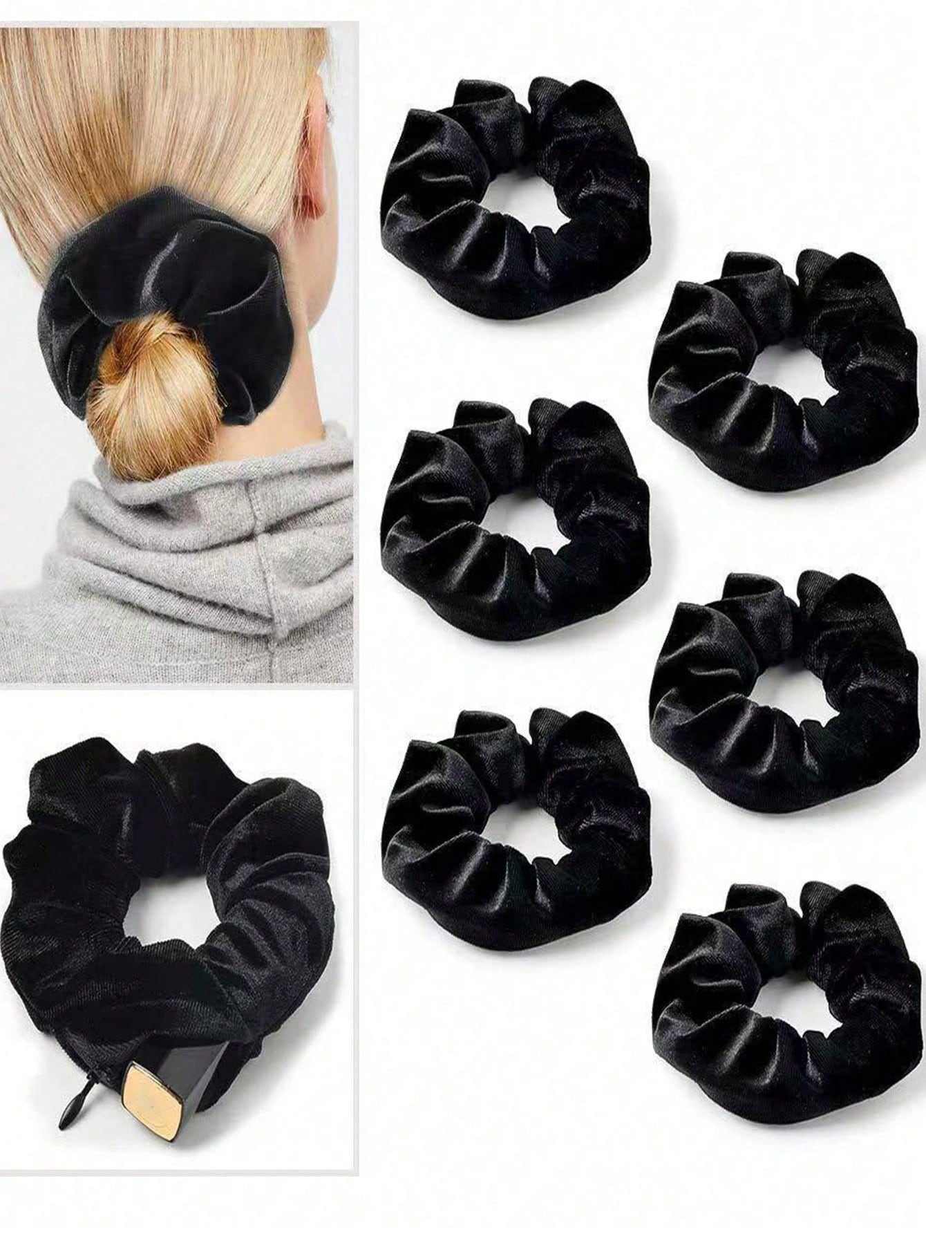 5pcs Velvet Hair Tie With Hidd - Women'S Essential Accessories reseña y precio