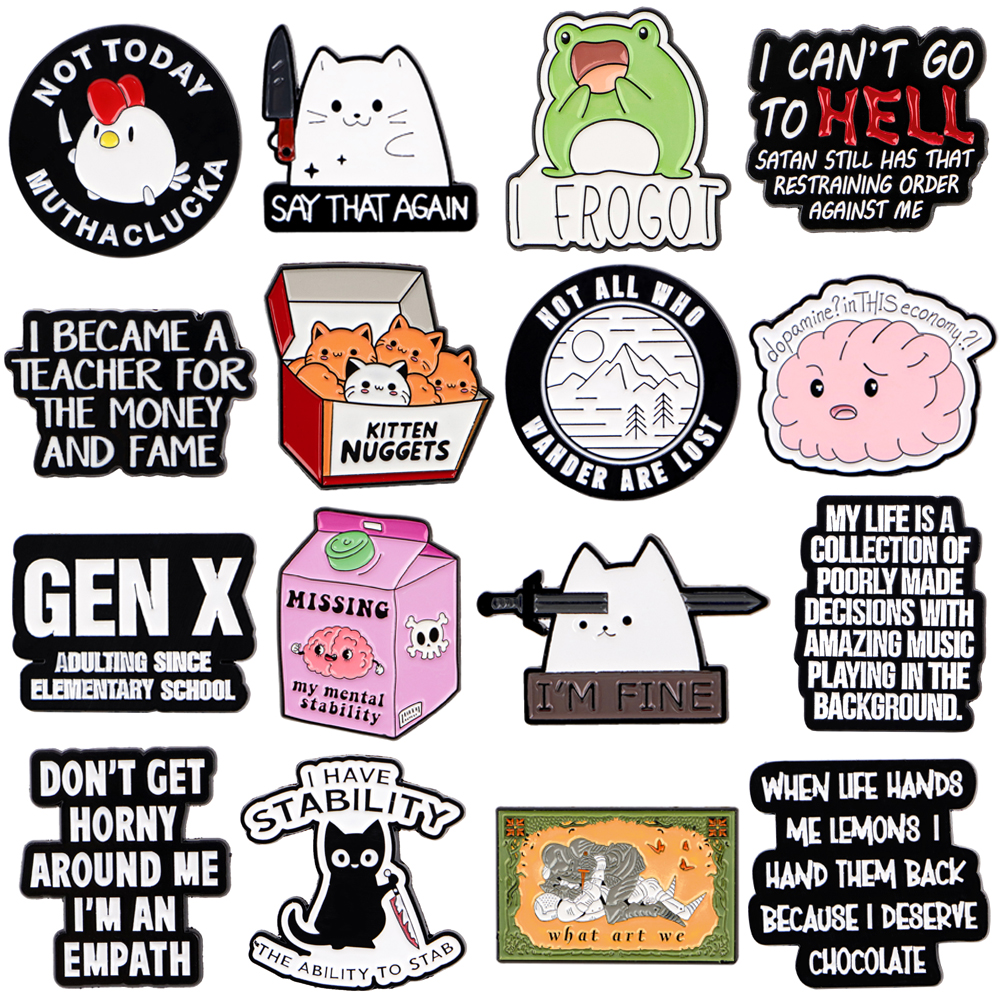 Frog Cat Badges Lapel Pins for - Women Accessories Quotes reseña y precio