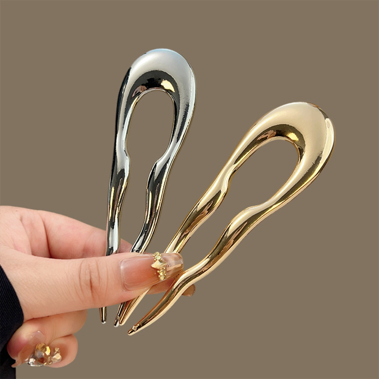 Simple Metal Alloy Hairpins U- - Hair Fork Stick reseña y precio