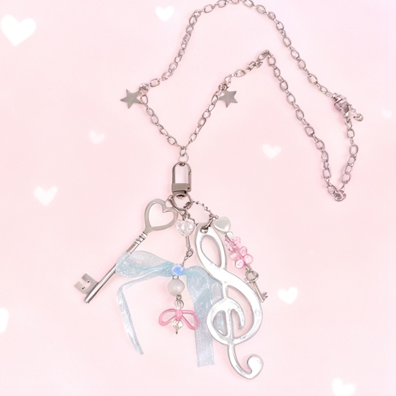 Y2K Jewelry Note Bear Bow Pend - Women'S Accessories In The 90S reseña y precio