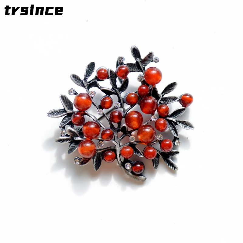 Red Rhinestone Trees Brooch Na - Women Accessories Bouquet reseña y precio
