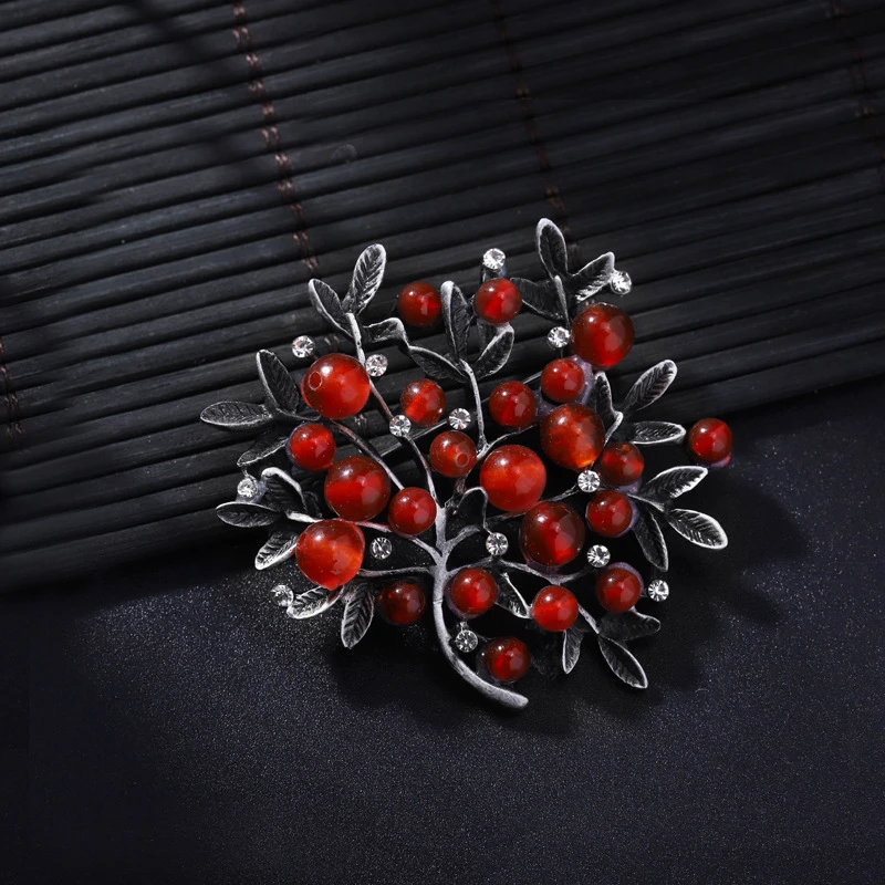 Red Rhinestone Trees Brooch Na - Women Accessories Bouquet reseña y precio