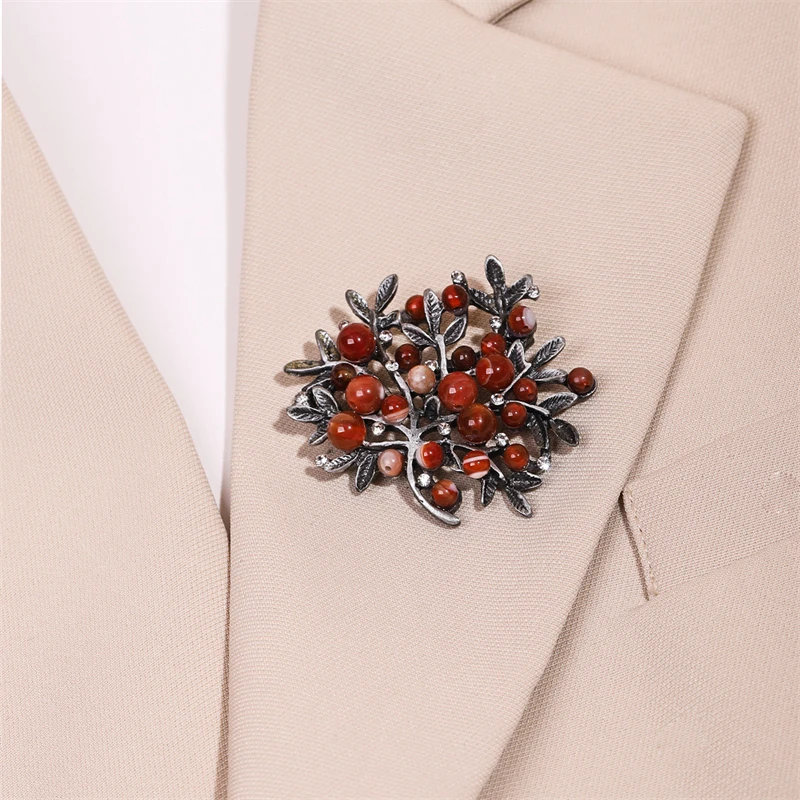 Red Rhinestone Trees Brooch Na - Women Accessories Bouquet reseña y precio