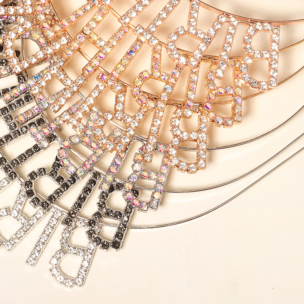 Shiny Rhinestone English Lette - Women Accessories In English reseña y precio