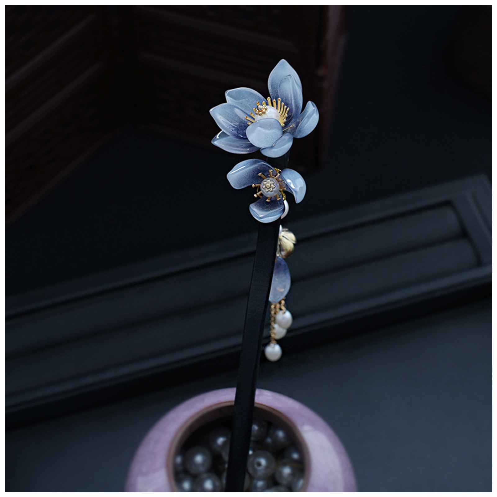 Blue Flower Hair Stick Vintage - Hair Fork Stick reseña y precio