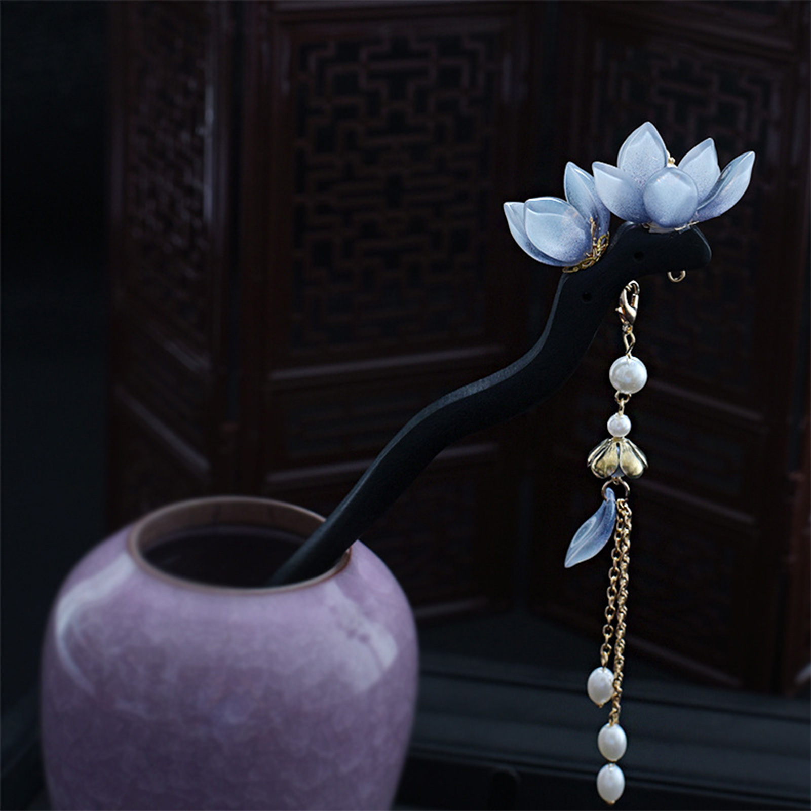 Blue Flower Hair Stick Vintage - Hair Fork Stick reseña y precio