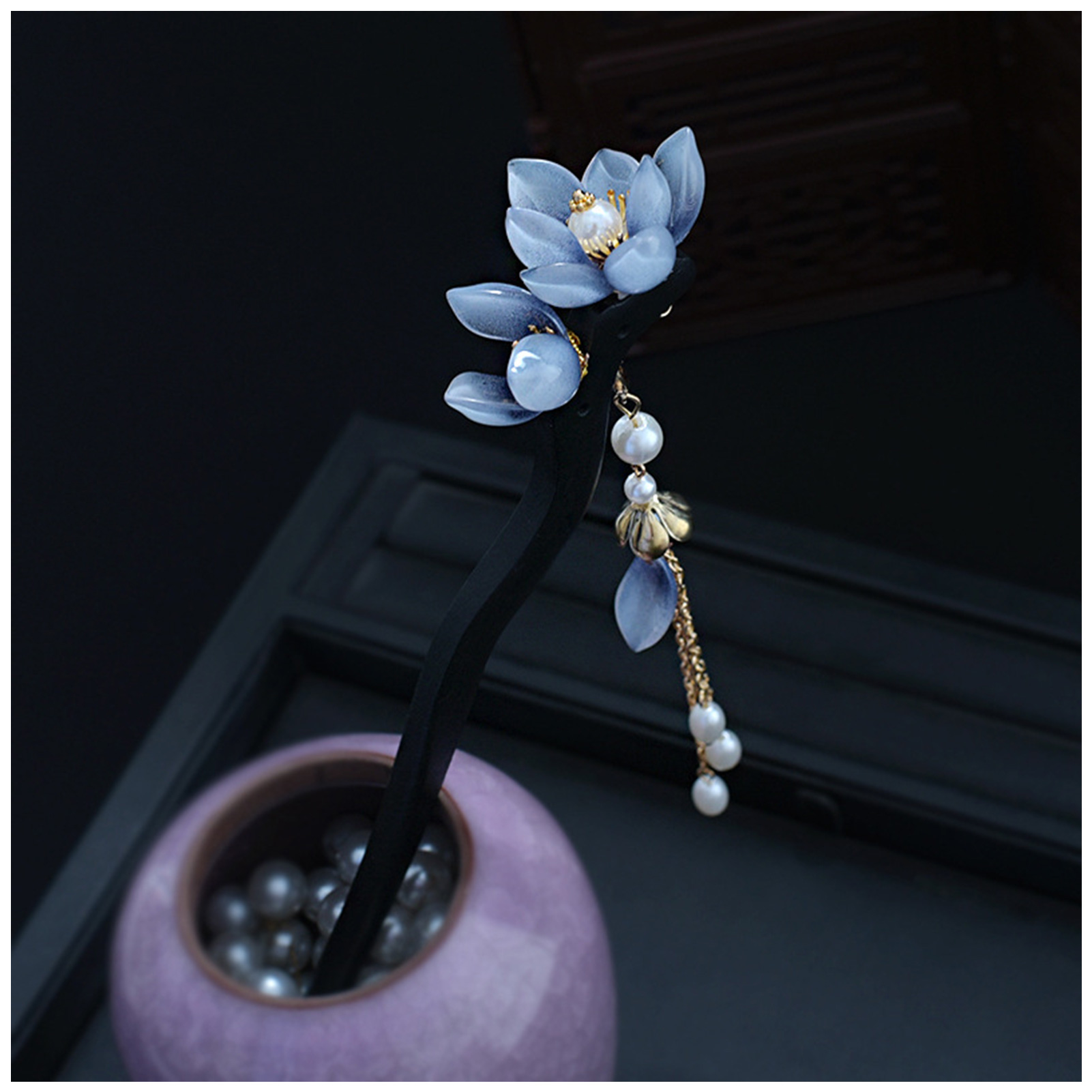 Blue Flower Hair Stick Vintage - Hair Fork Stick reseña y precio