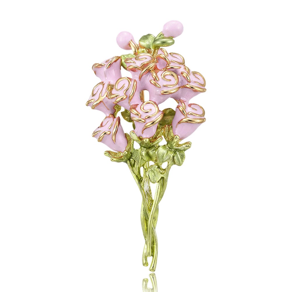 Pink Enamel Rose Bouquet Brooc - Women Accessories Bouquet reseña y precio