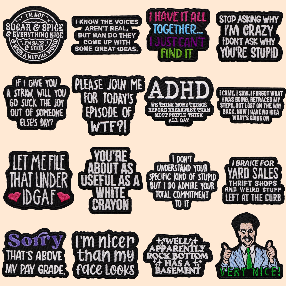 VERY NICE Patches On Clothes A - Women Accessories Quotes reseña y precio