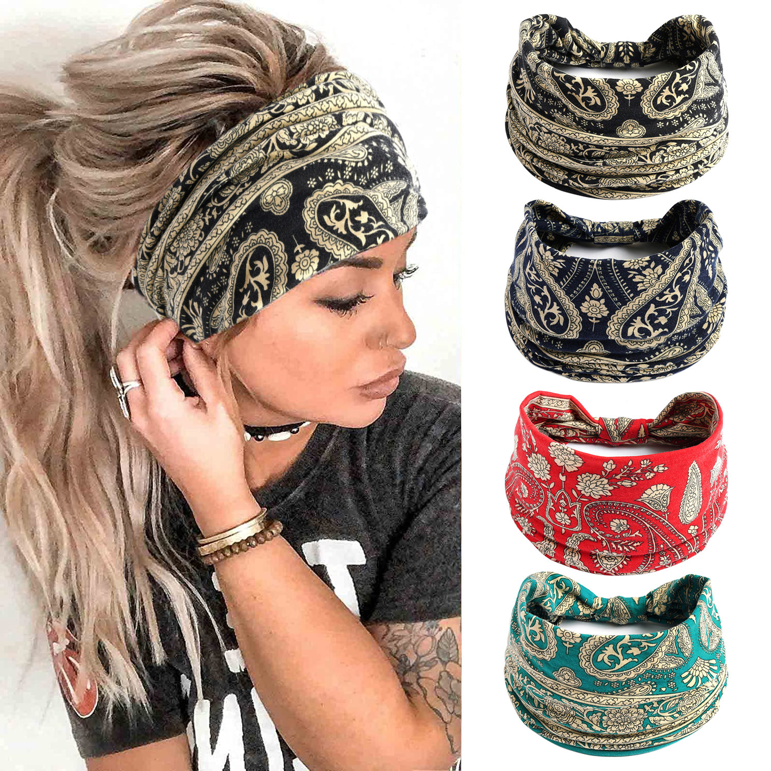 Wide Boho Headbands for Women  - Women'S Running Accessories reseña y precio