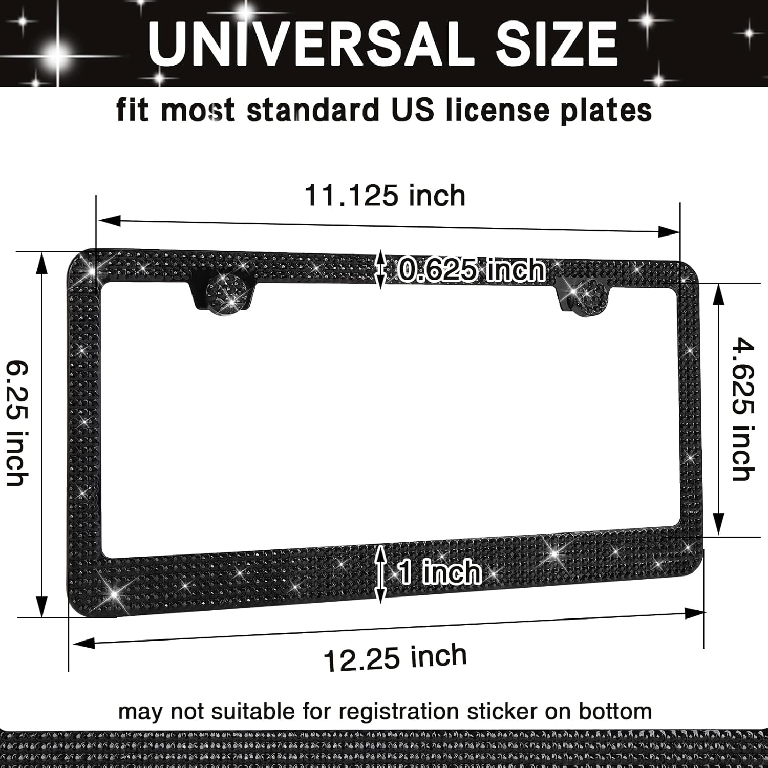 2 Pack Bling License Plate Fra - Women Accessories Usa reseña y precio