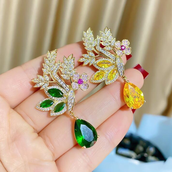 Fashion Green Yellow Leaves Fl - Women Accessories Bouquet reseña y precio