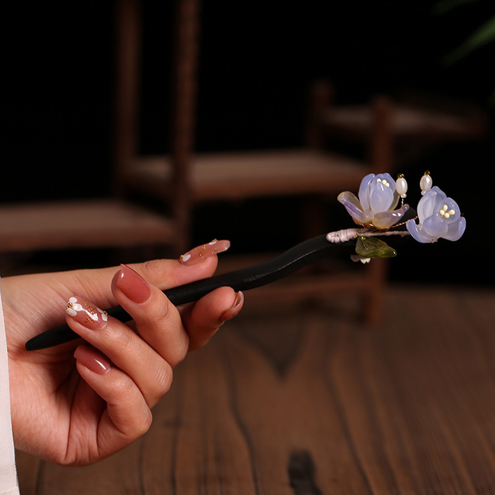 Vintage Wooden Flower Hairpin  - Hair Fork Stick reseña y precio