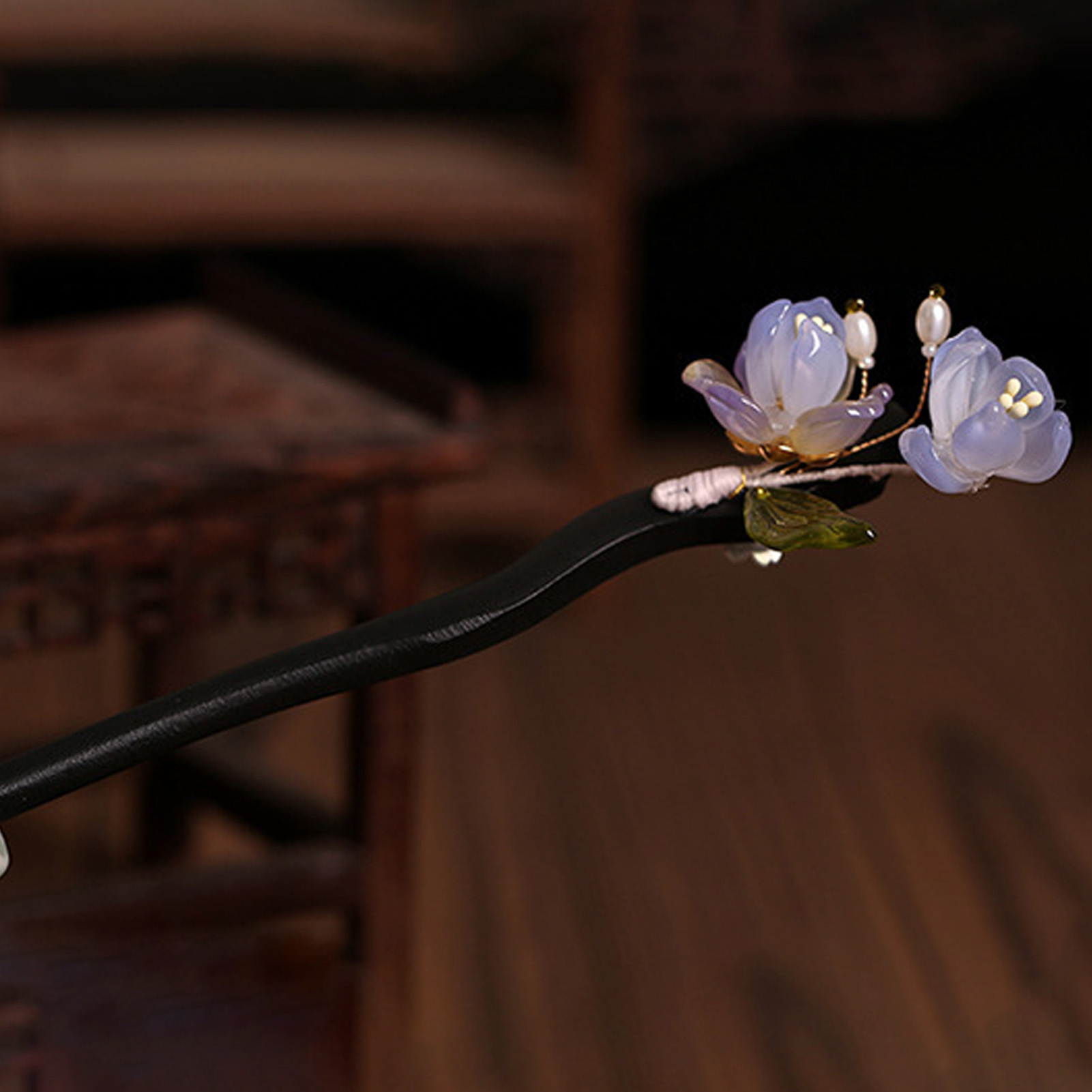 Vintage Wooden Flower Hairpin  - Hair Fork Stick reseña y precio