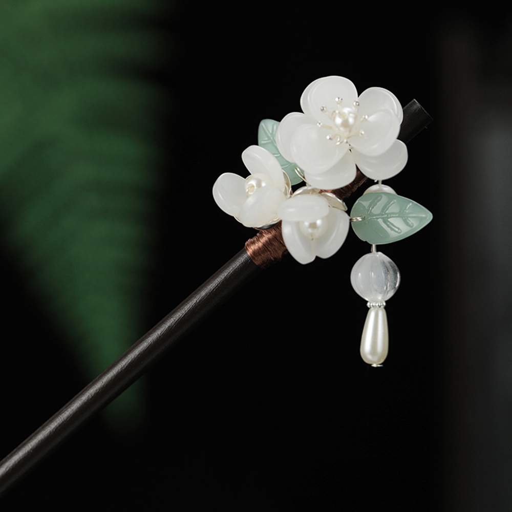 Retro Flower Hairpin With Pear - Hair Fork Stick reseña y precio