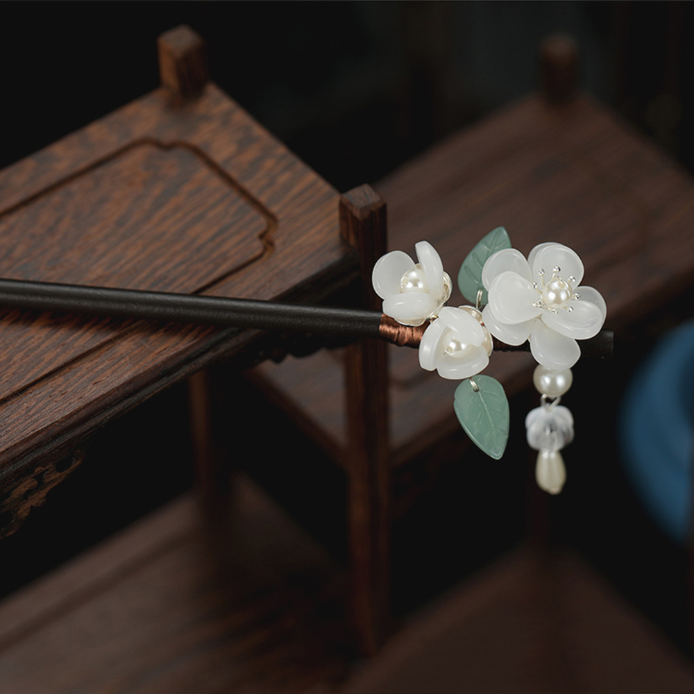Retro Flower Hairpin With Pear - Hair Fork Stick reseña y precio
