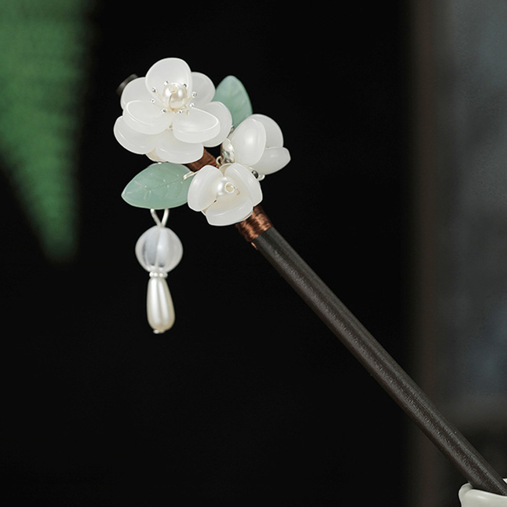 Retro Flower Hairpin With Pear - Hair Fork Stick reseña y precio